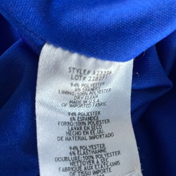 AQUA FORMAL Stretch Bow-Back V Neck Full-Length Formal Evening Gown Dress 0 Blue - Picture 8 of 8